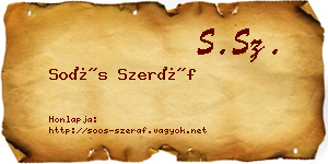 Soós Szeráf névjegykártya